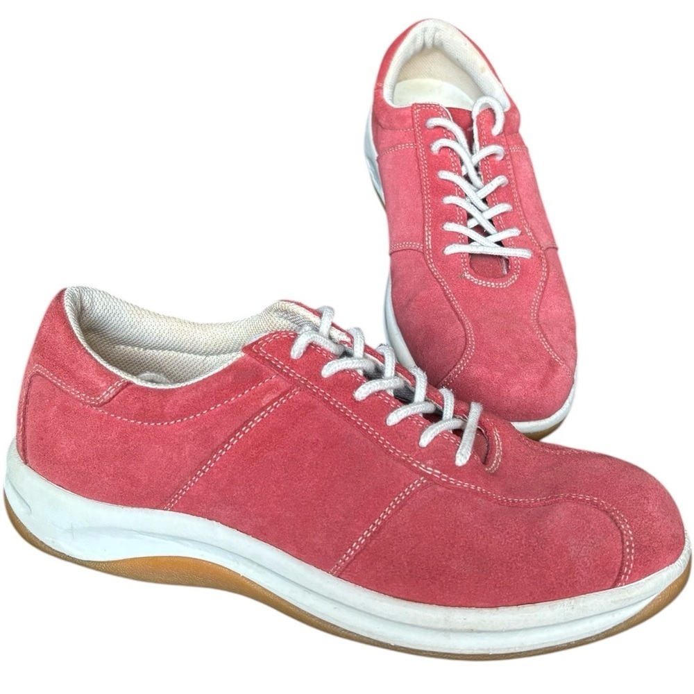 Lands End Suede Lace Up Shoes Size 8 Walking Casual Outdoors Comfort Sneakers
